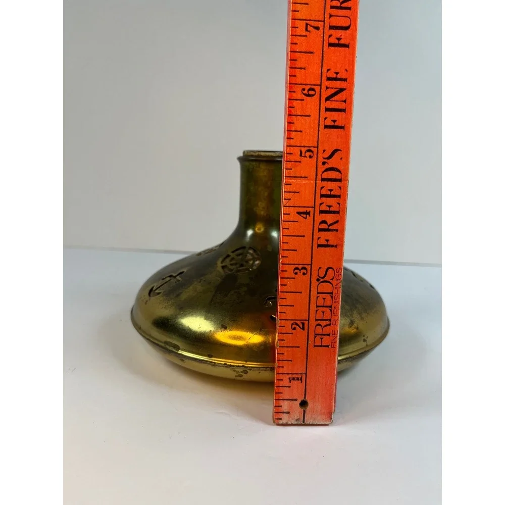 Vintage Swedish Brass Nautical Candle Holder Jar Anchor Ship Made in Sweden